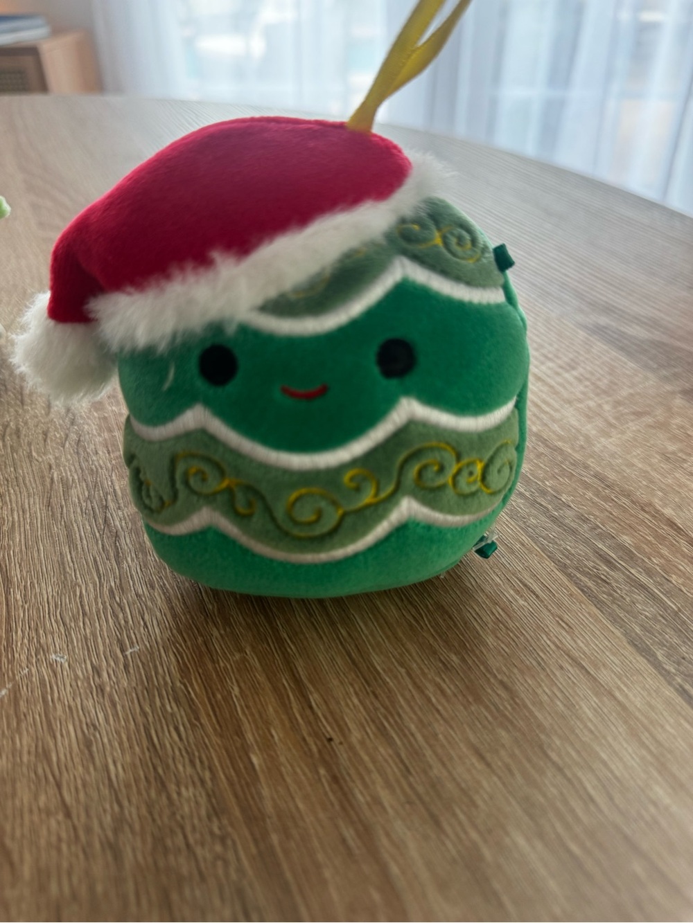 Squishmallows Green Christmas Tree Plush with Red Santa Hat